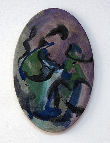 Allatamento 86x56cm pigment and arcylic resin on canvas 2017